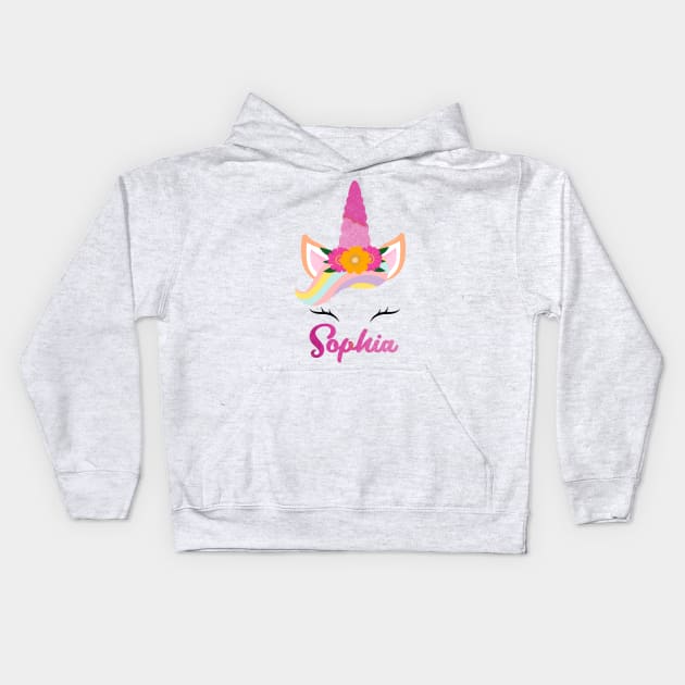 Name sophia unicorn lover Kids Hoodie by Gaming champion